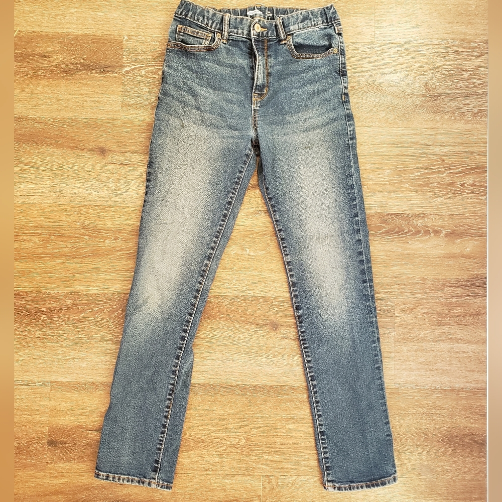 Old Navy Skinny Adjustable Elastic Waist Jeans Teen Boys, Size 16 medium wash